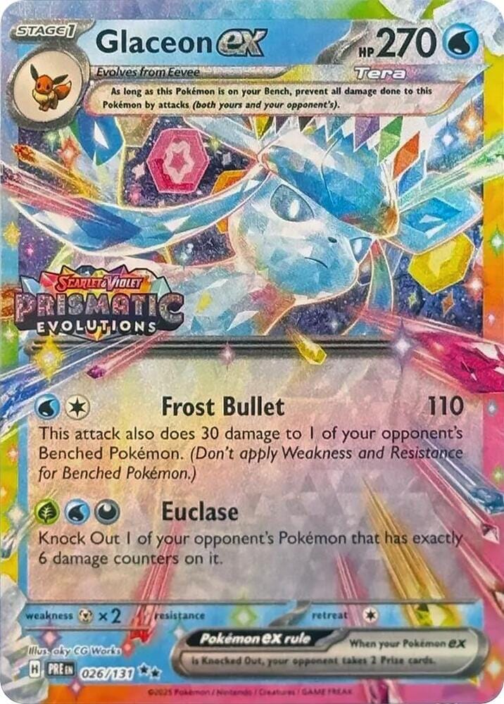 Pokémon Glaceon ex (xPRE 026) - Prismatic Evolutions Stamp