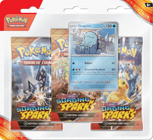 Pokémon Quagsire Pokemon TCG - Surging Sparks - 3-Pack Blister 820650859380