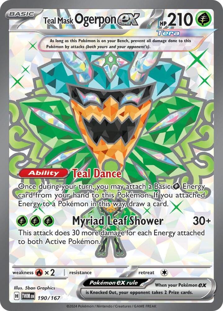 Pokémon Teal Mask Ogerpon ex (TWM 190)