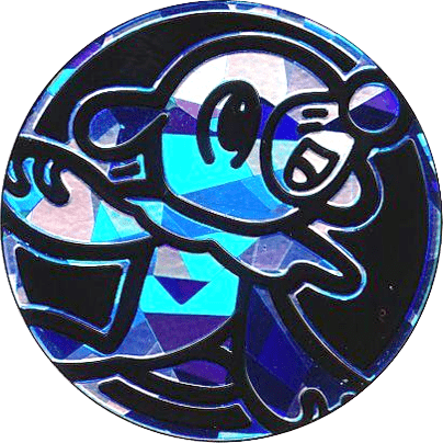 Popplio - Blue Cracked Ice Holofoil - Collectible coin