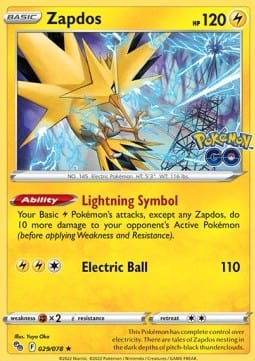 Pokémon Holo Zapdos (PGO 029) 21379039